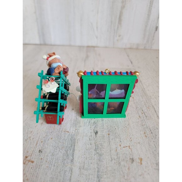 Vintage wine cellar Noel mouse ornament Xmas set - Picture 5 of 5